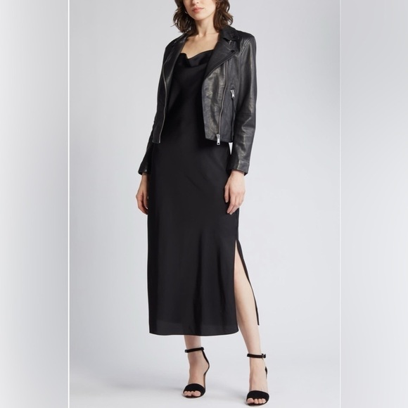 NWT AllSaints Hadley Slipdress in‎ Black Satin Size 10 - Picture 7 of 16